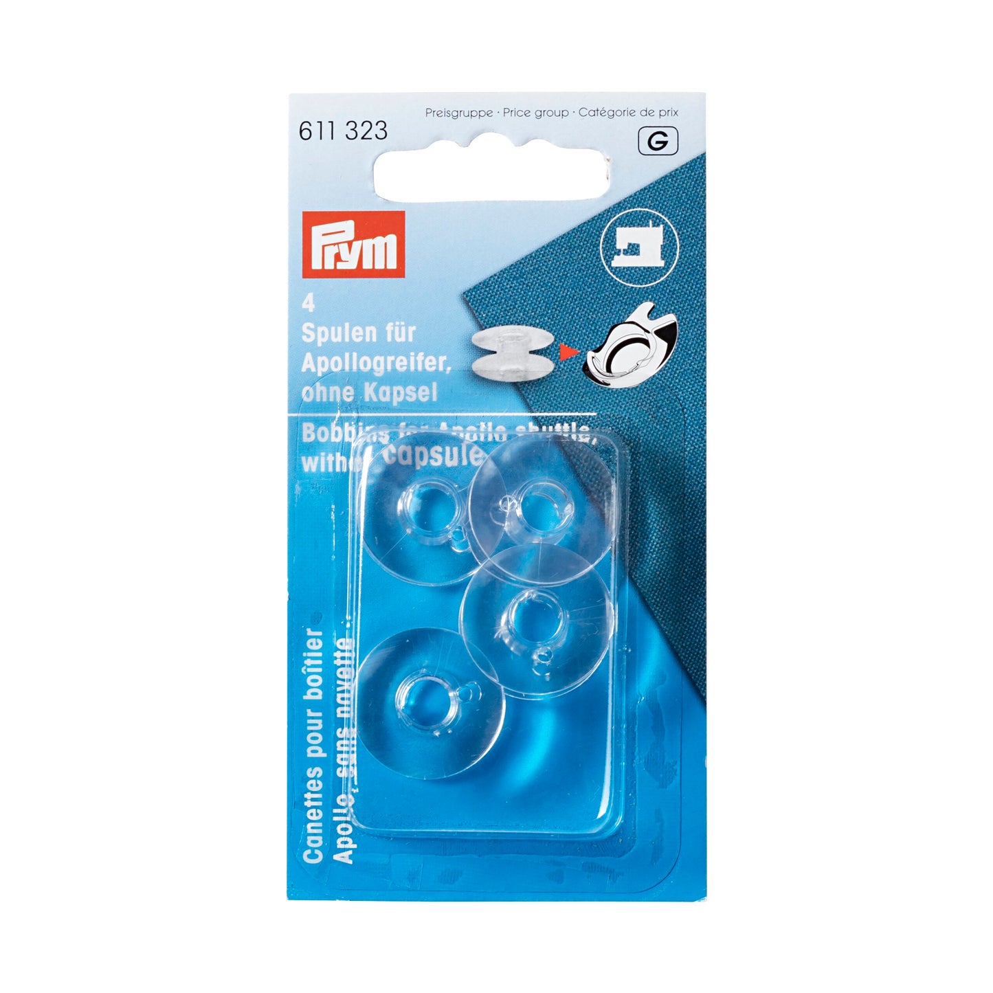 Bobine din Plastic pentru Masina de Cusut Prym 20 mm x 10.5 mm - 4 buc