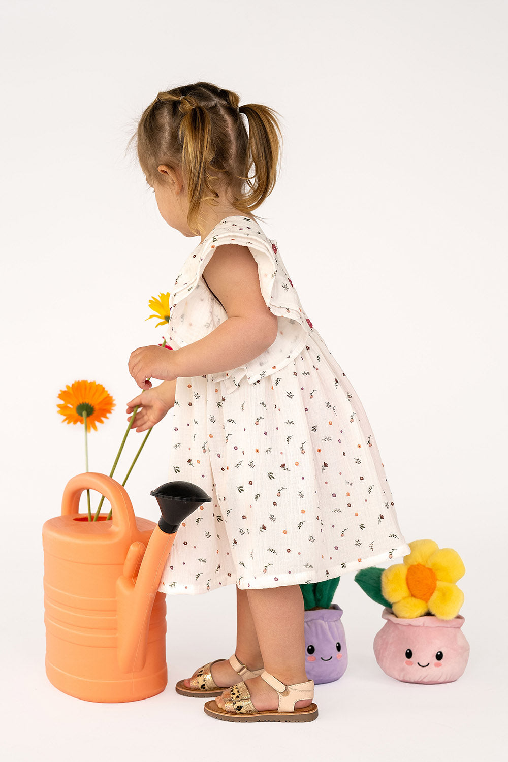Muselina Imprimata Floricele Off White