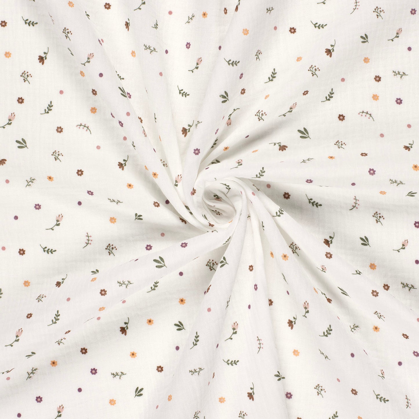 Muselina Imprimata Floricele Off White
