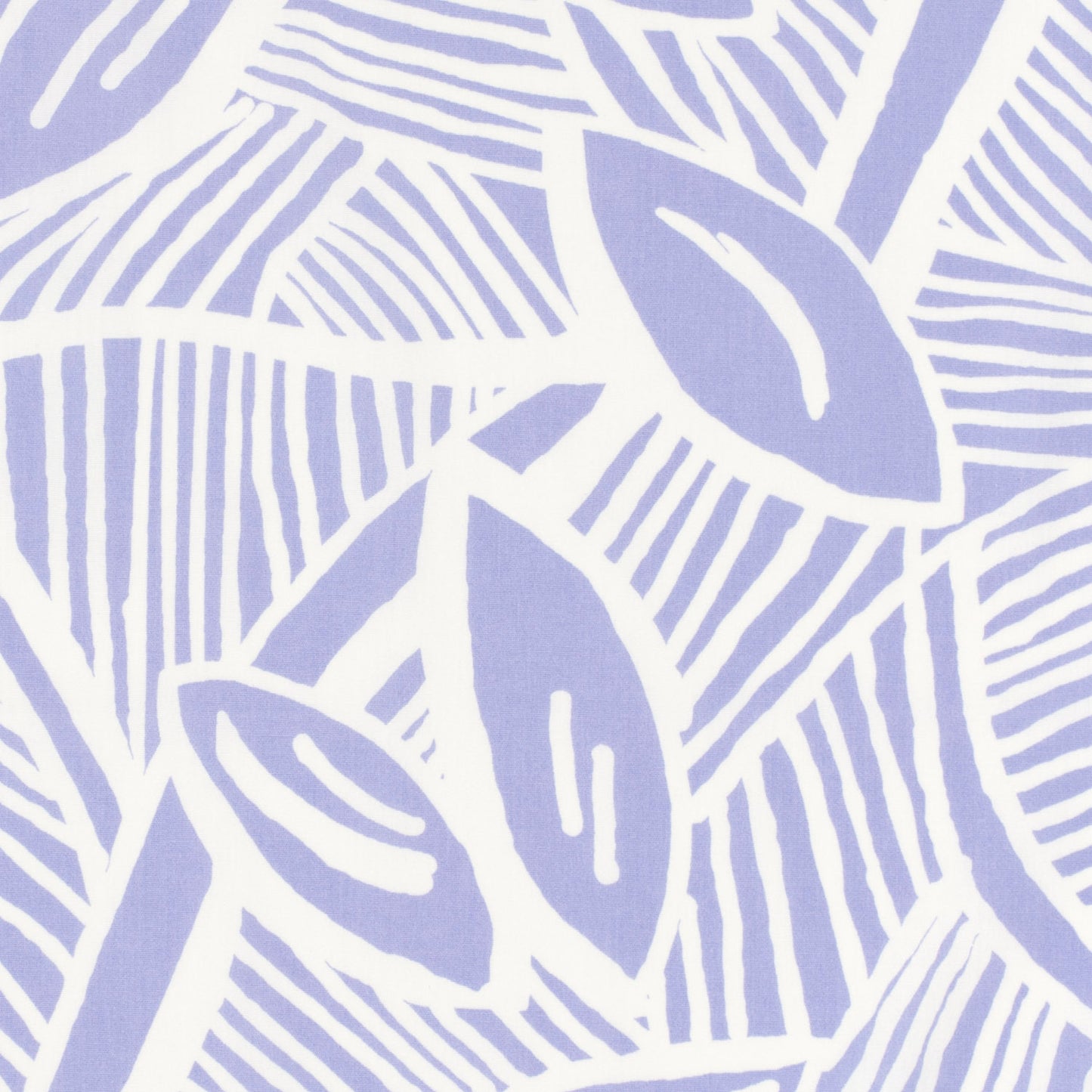 Cotton Satin Printed Leaves Lila