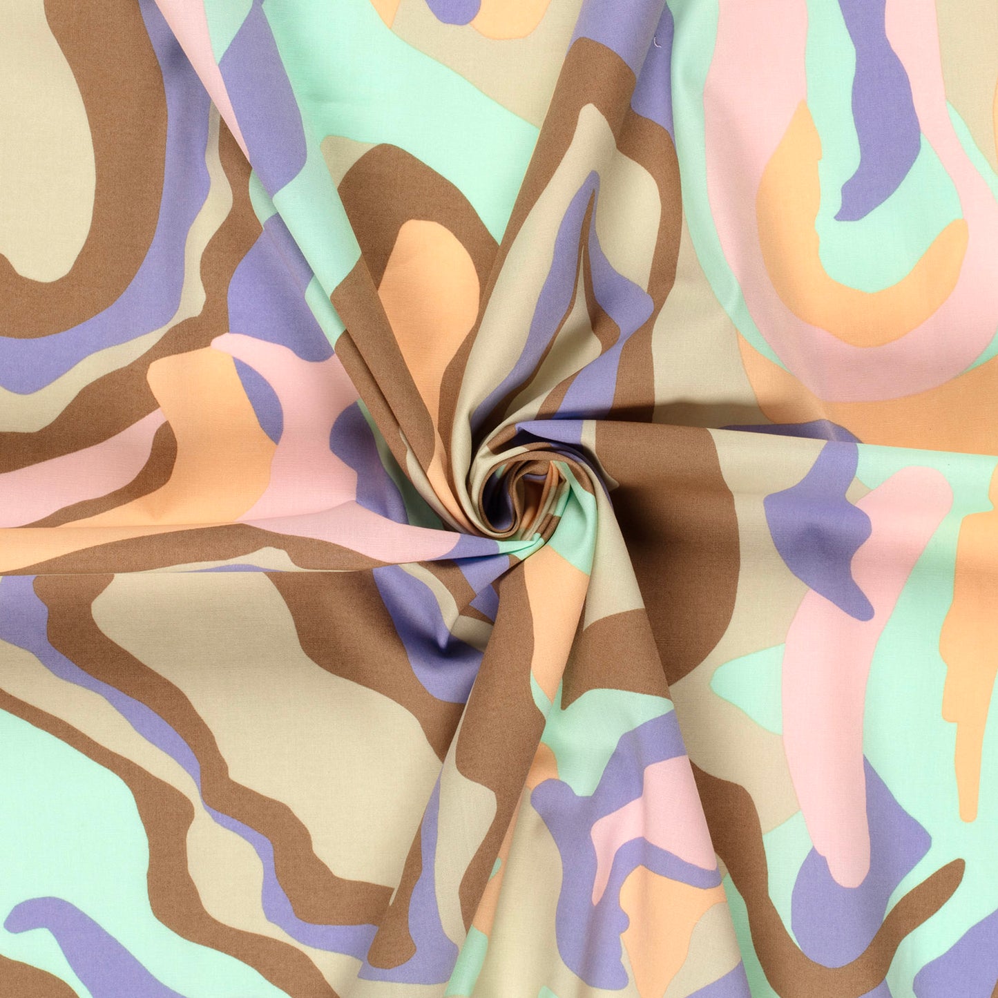 Bumbac Satinat Imprimat Abstract Menta