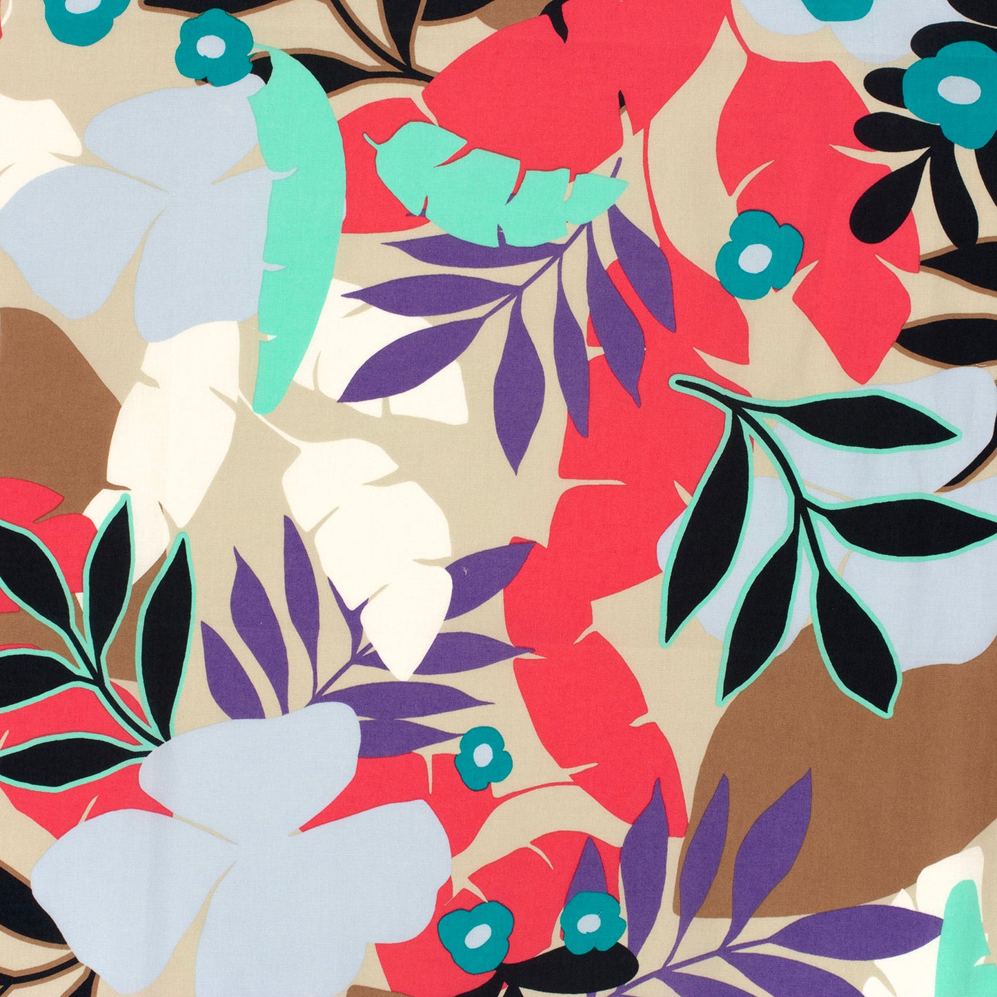 Bumbac Satinat Imprimat Abstract Rosu Inchis