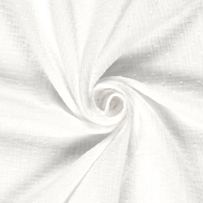 Double Gauze Dobby Dots Off White