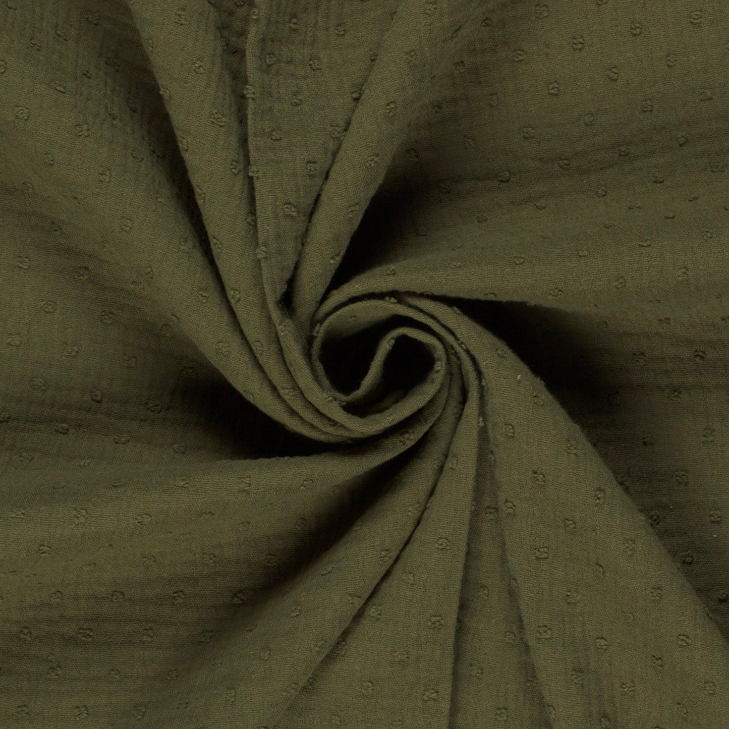 Double Gauze Dobby Dots Khaki Green