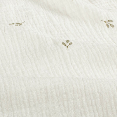 Double Gauze Printed Twigs Off White