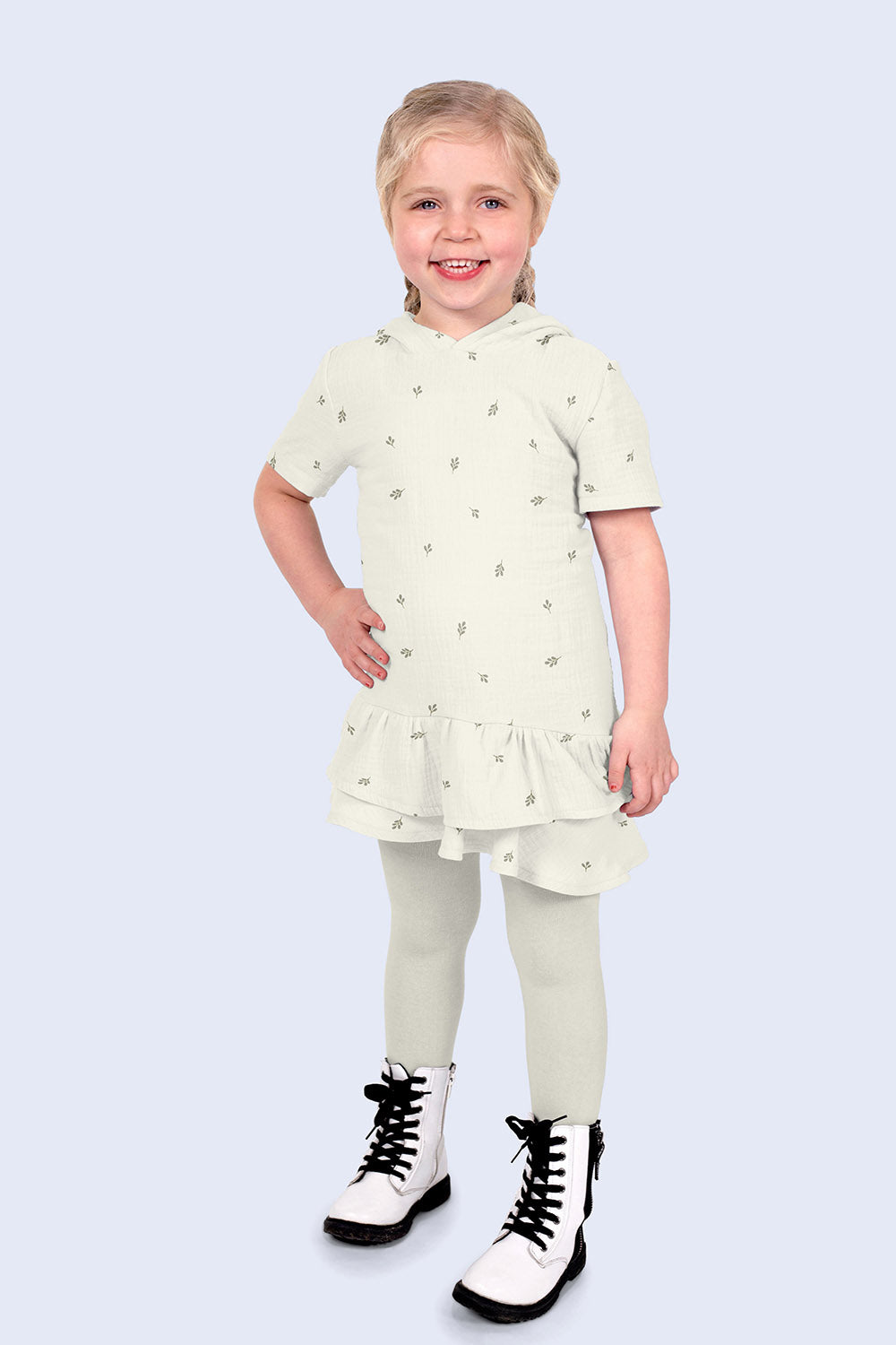 Muselina Dubla Imprimata Ramuri Off White