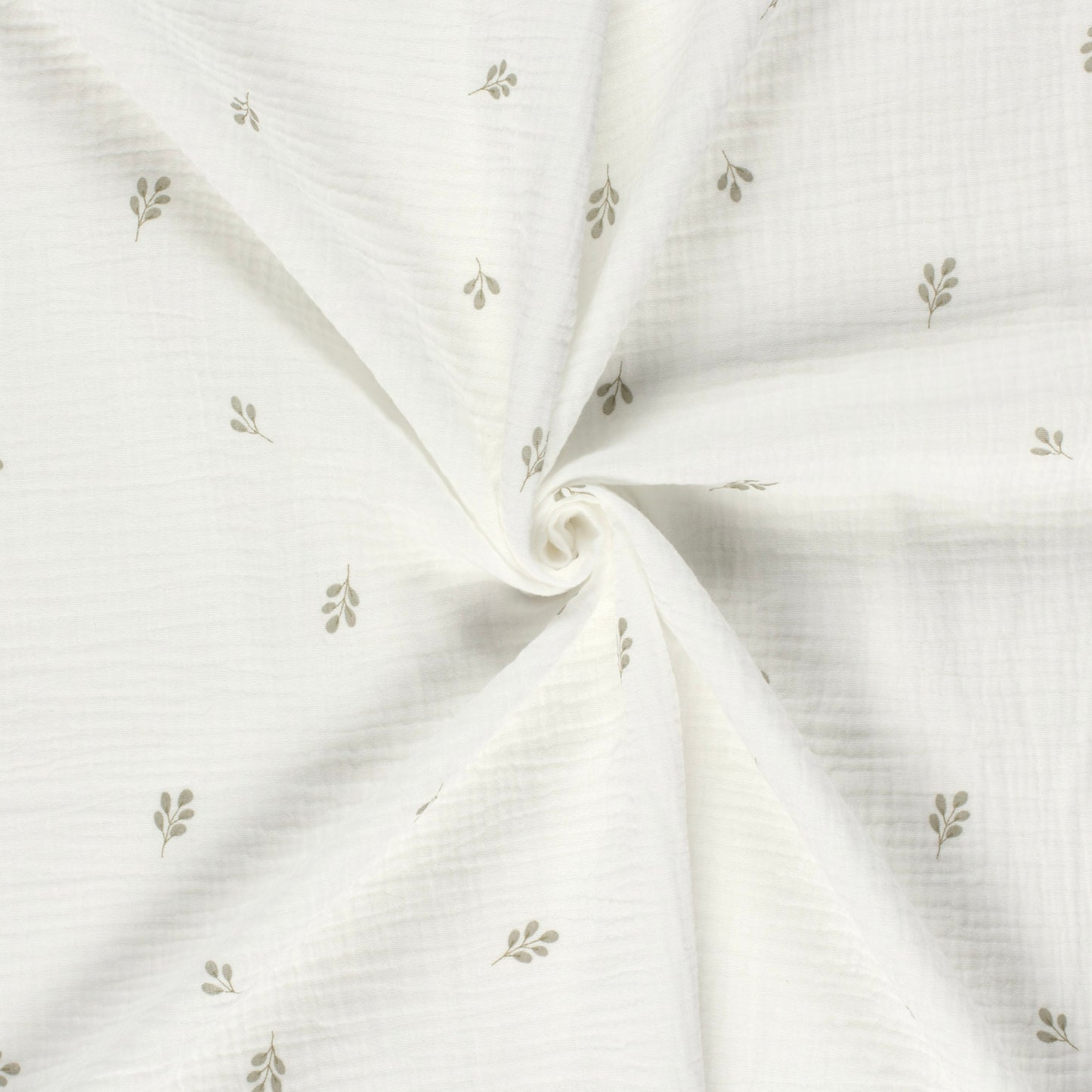 Muselina Dubla Imprimata Ramuri Off White