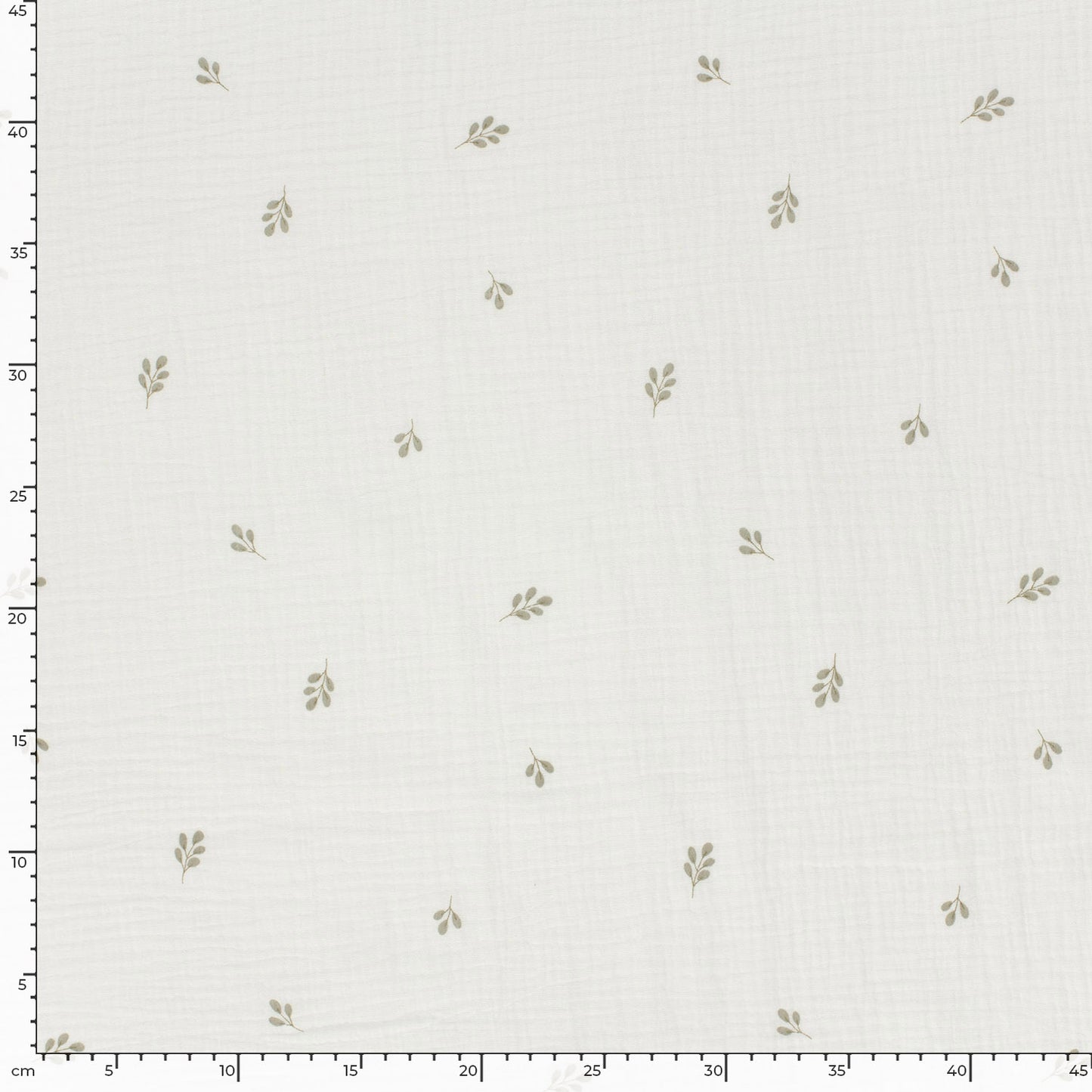 Muselina Dubla Imprimata Ramuri Off White