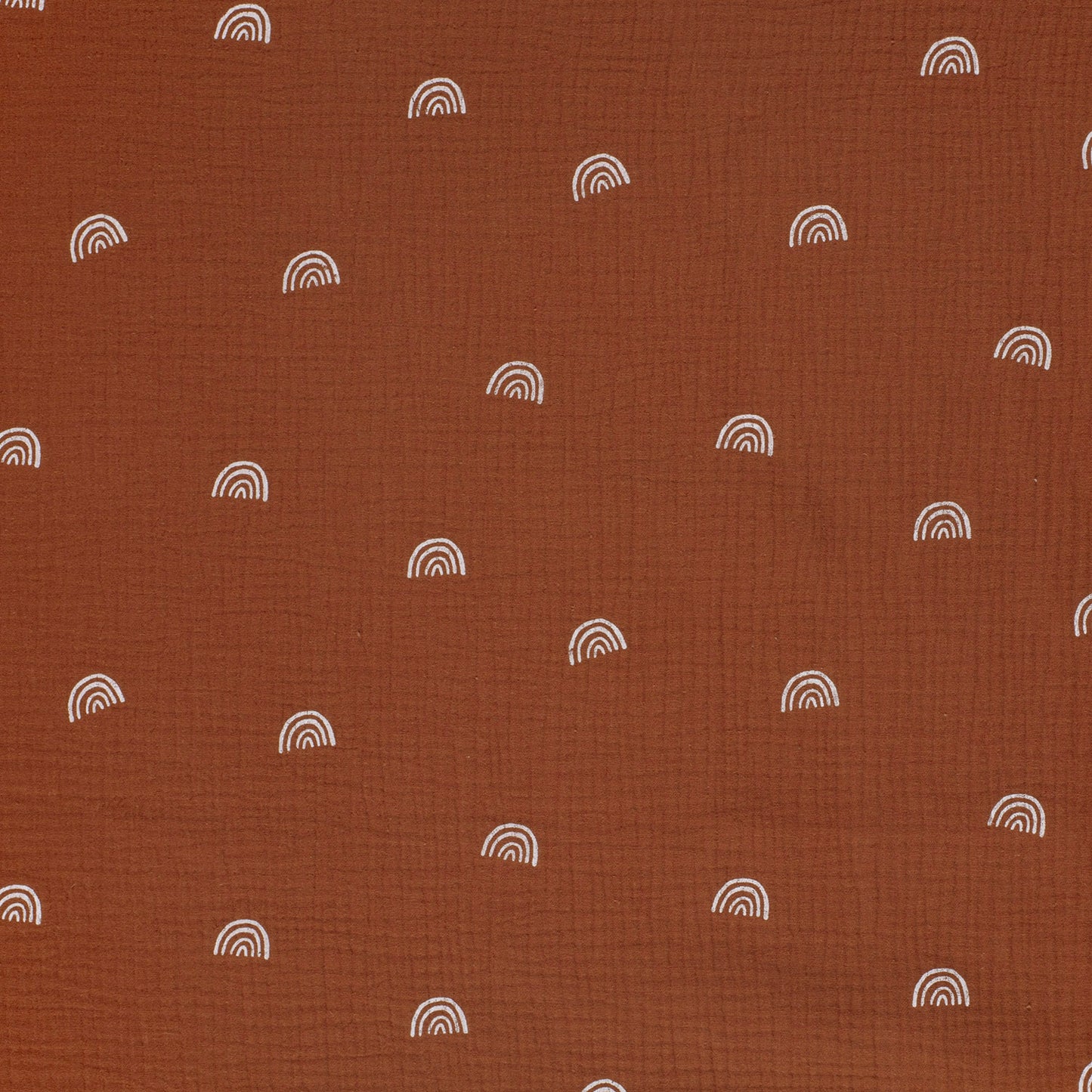 Muselina Dubla Imprimata Curcubeu Caramiziu