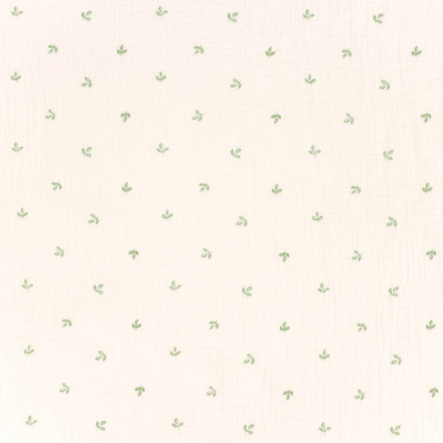 Muselina Dubla Imprimata Frunze Off White