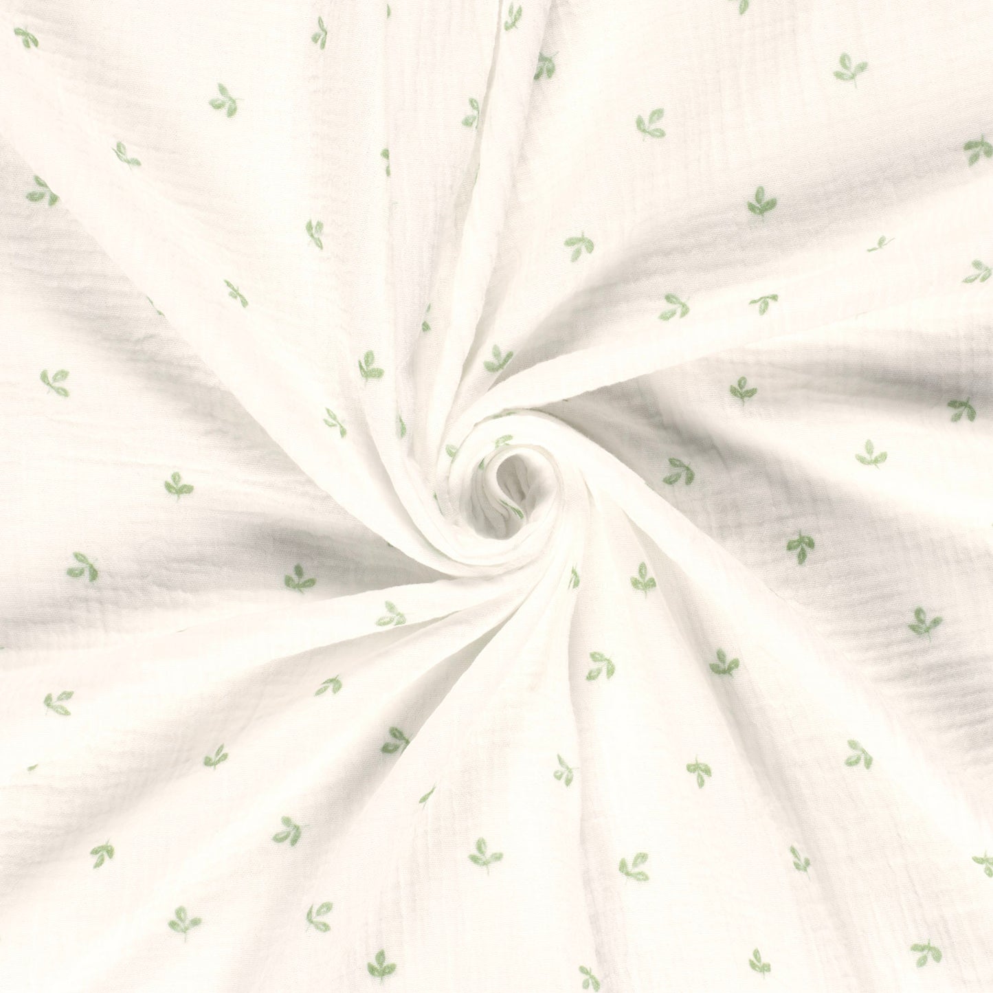 Muselina Dubla Imprimata Frunze Off White