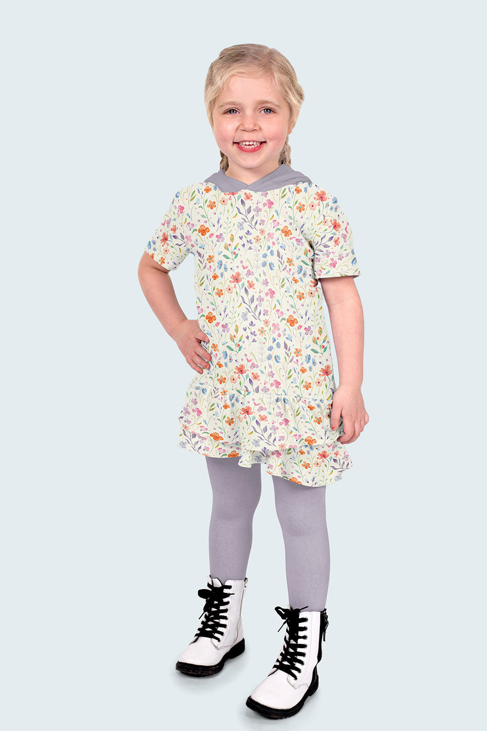 Muselina Dubla Imprimata Flori Off White