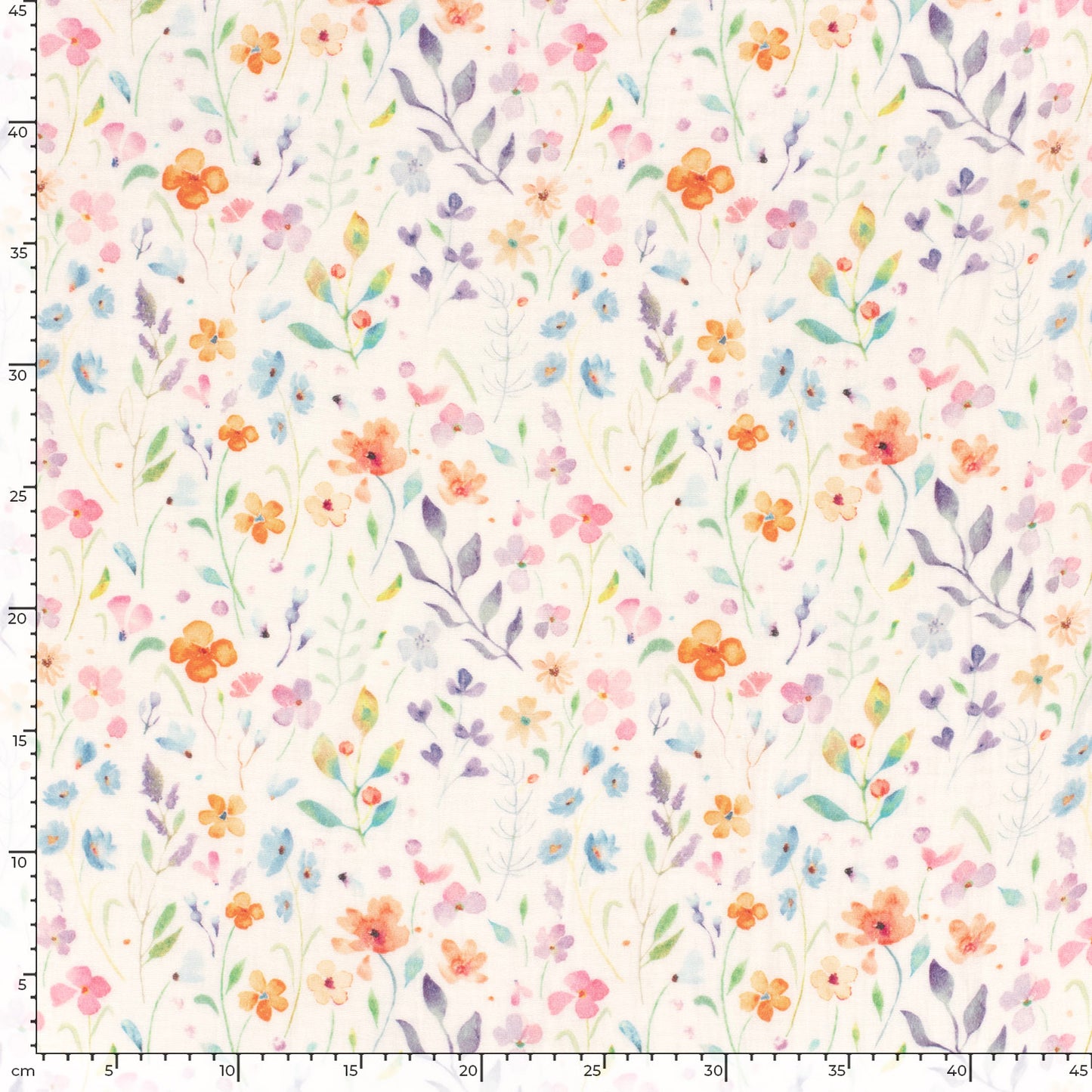 Muselina Dubla Imprimata Flori Off White