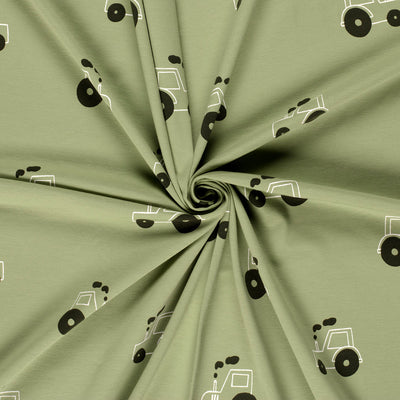 Jerse Bumbac Imprimat Tractoare Verde Oliv