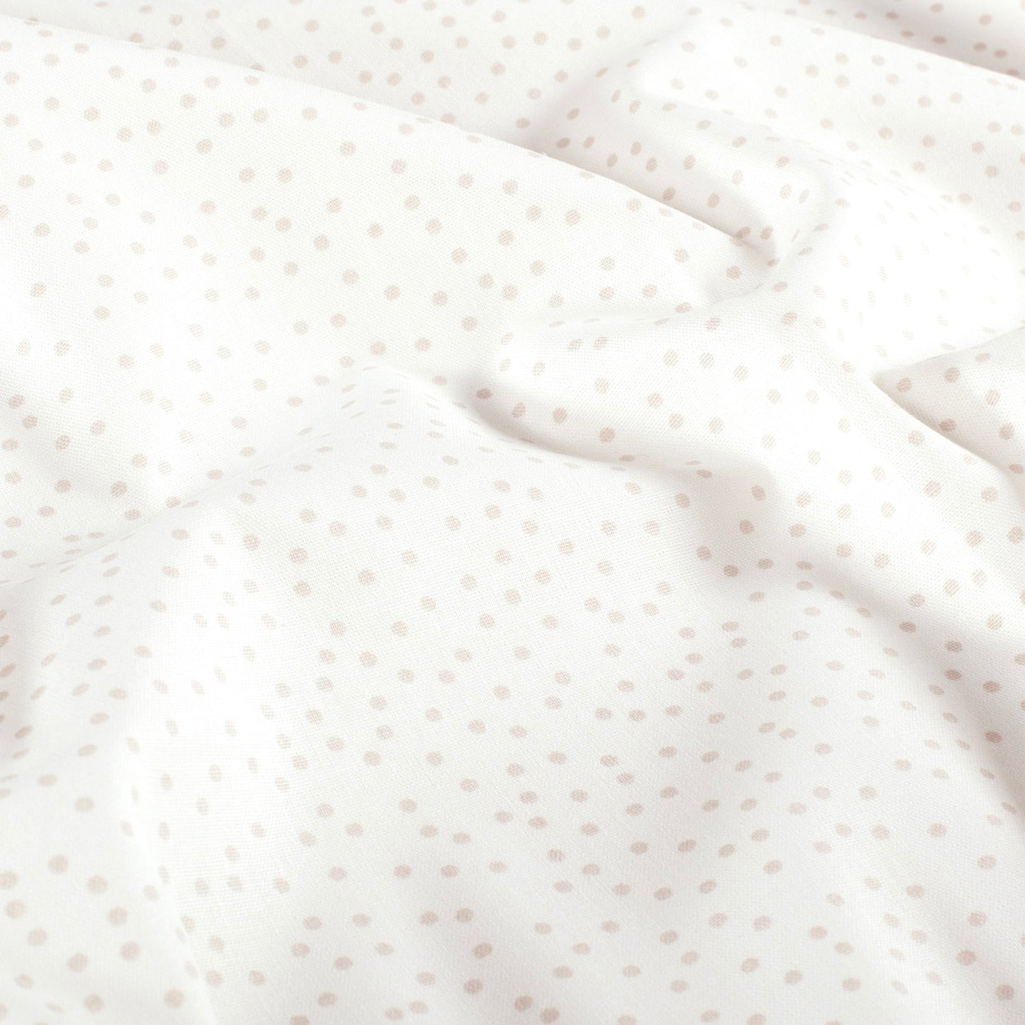 Poplin Bumbac Imprimat Buline Off White