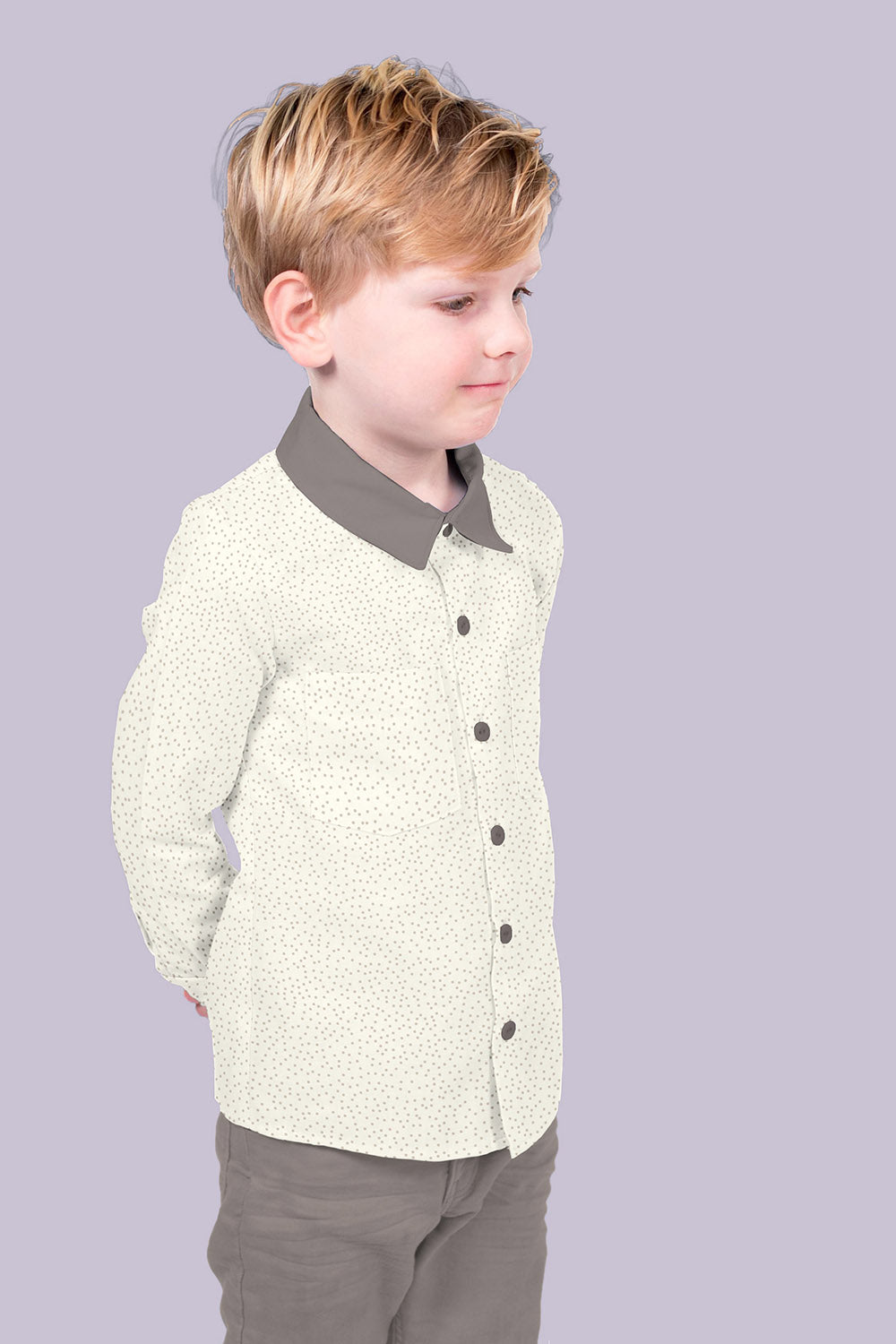 Poplin Bumbac Imprimat Buline Off White