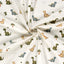 Poplin Bumbac Imprimat Dinozauri Off White