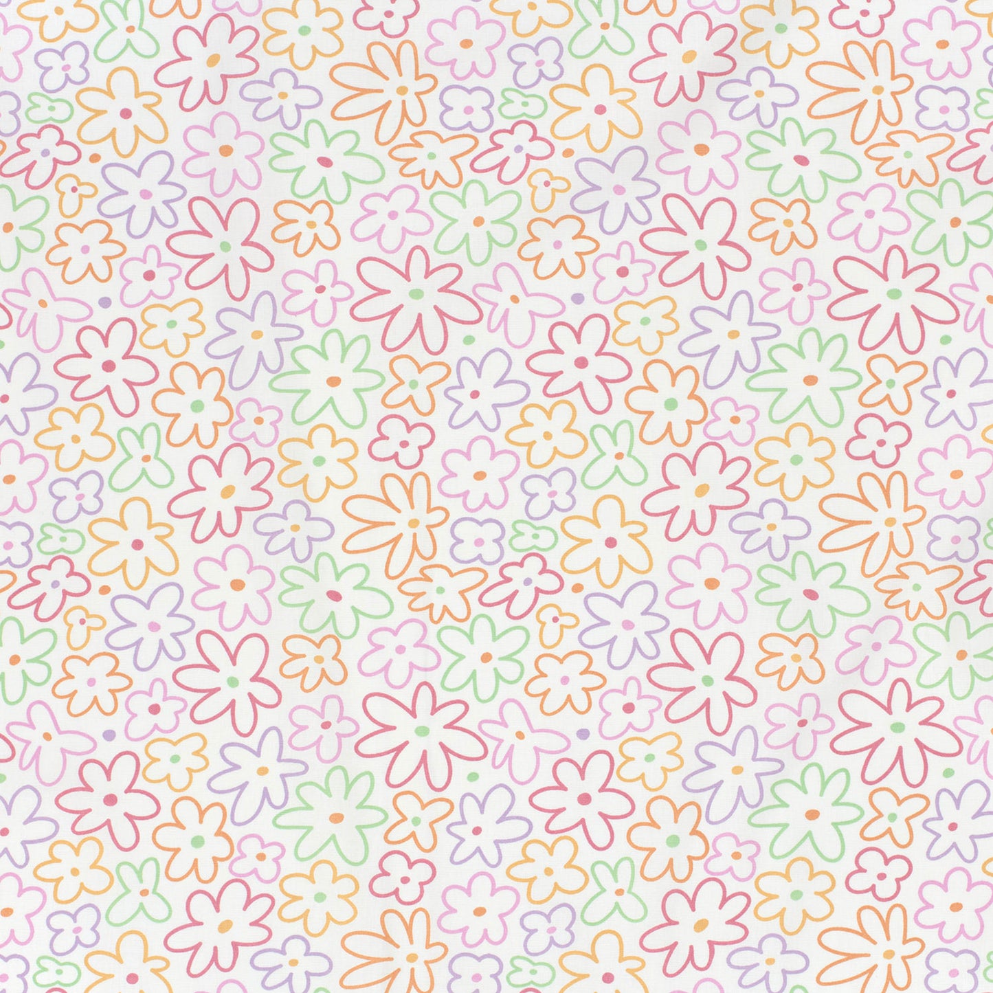 Poplin Bumbac Imprimat Flori Off White