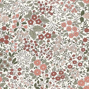 Jerse Bumbac Imprimat Flowers Off White