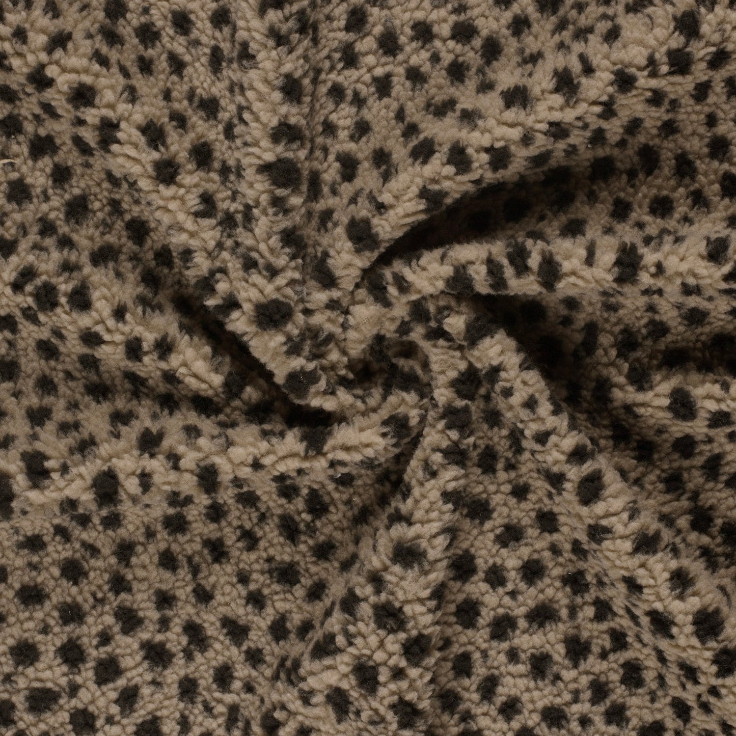 Sherpa Fleece Jacquard Panther Taupe Grey