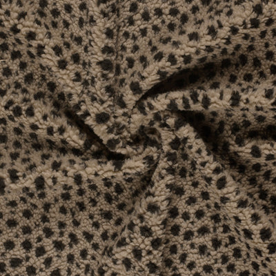 Sherpa Fleece Jacquard Panther Taupe Grey