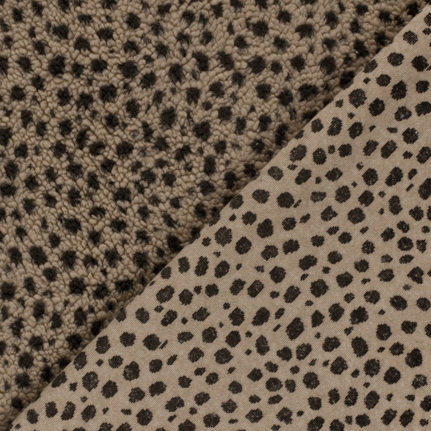 Sherpa Fleece Jacquard Panther Taupe Grey