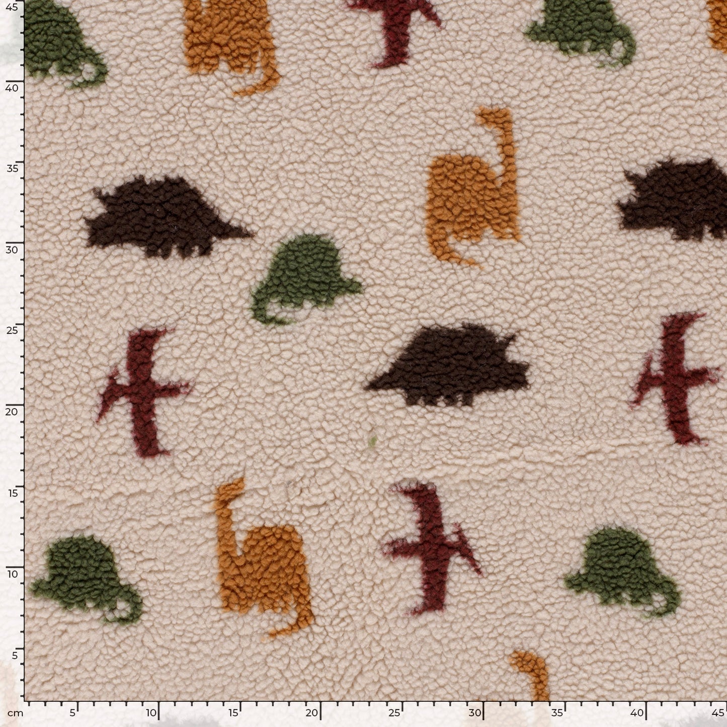 Fleece Sherpa Jacquard Cu Dinozauri Bej