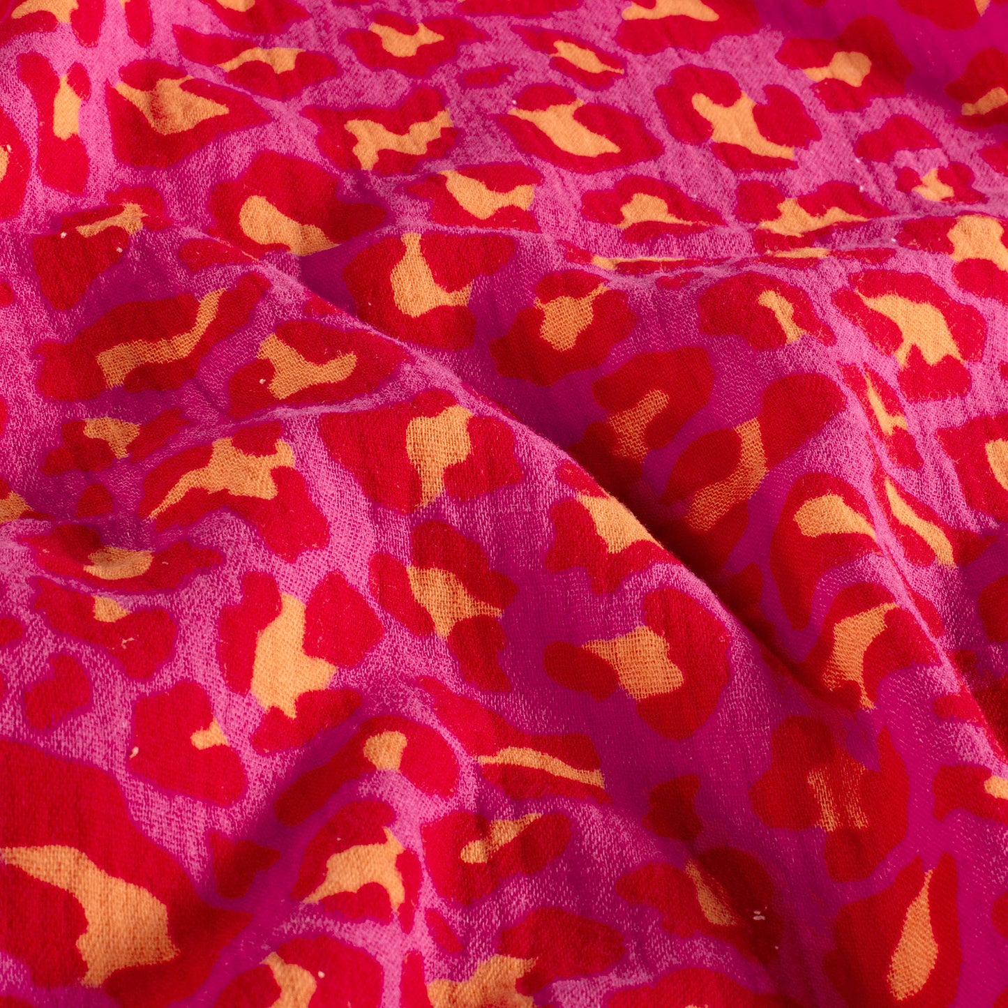 Muselina Bumbac Imprimeu Leopard Roz