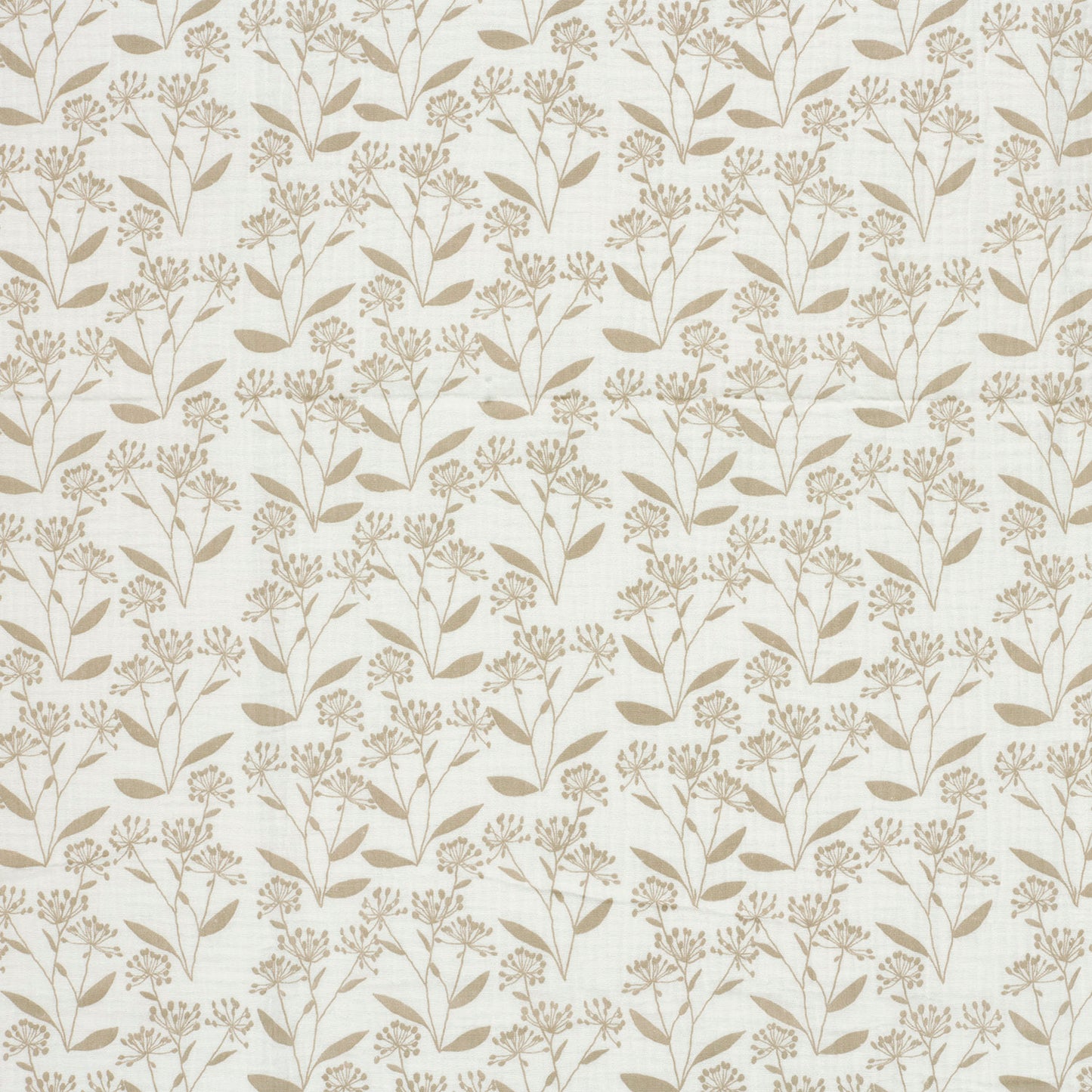 Muselina Bumbac Imprimeu Floricele Off White