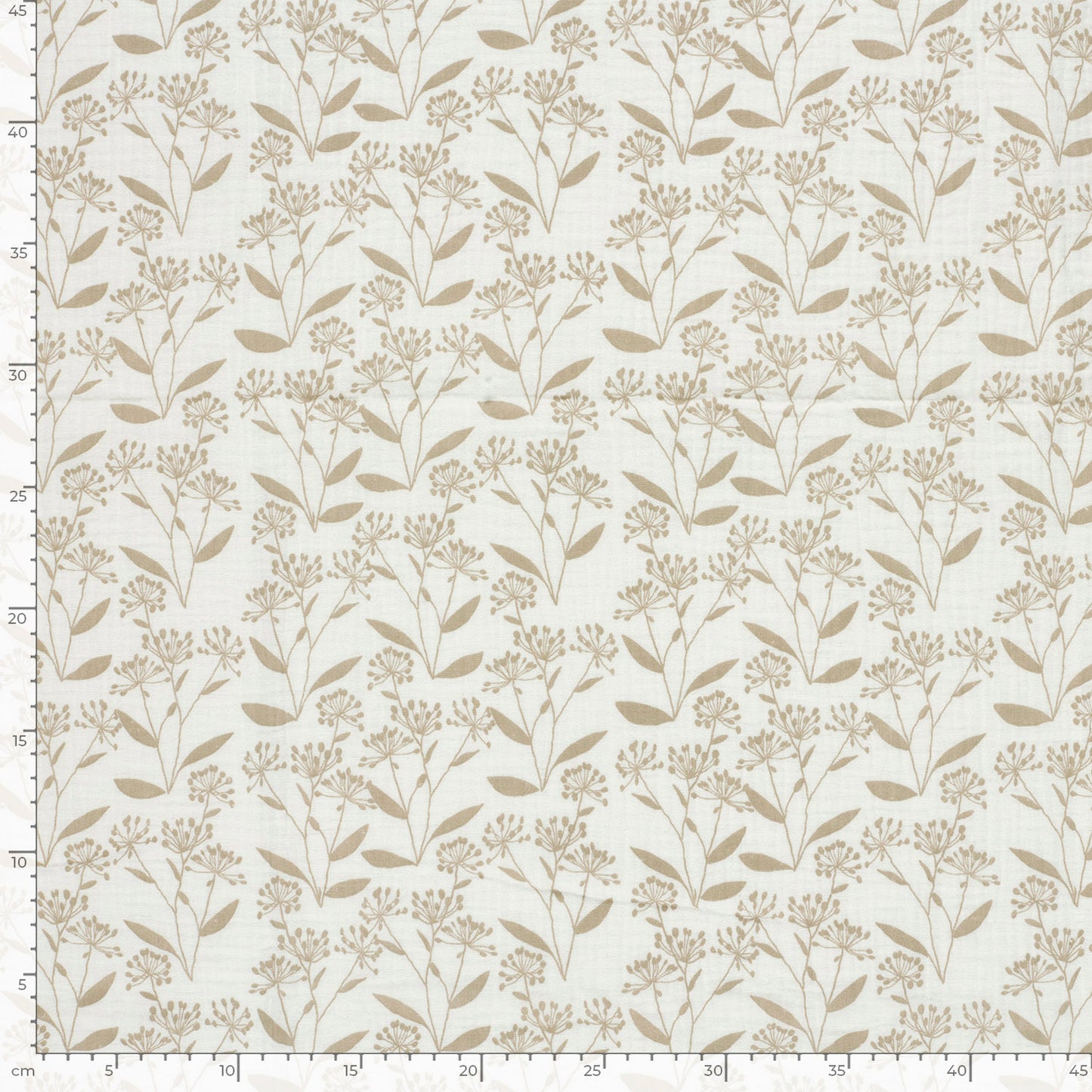 Muselina Bumbac Imprimeu Floricele Off White