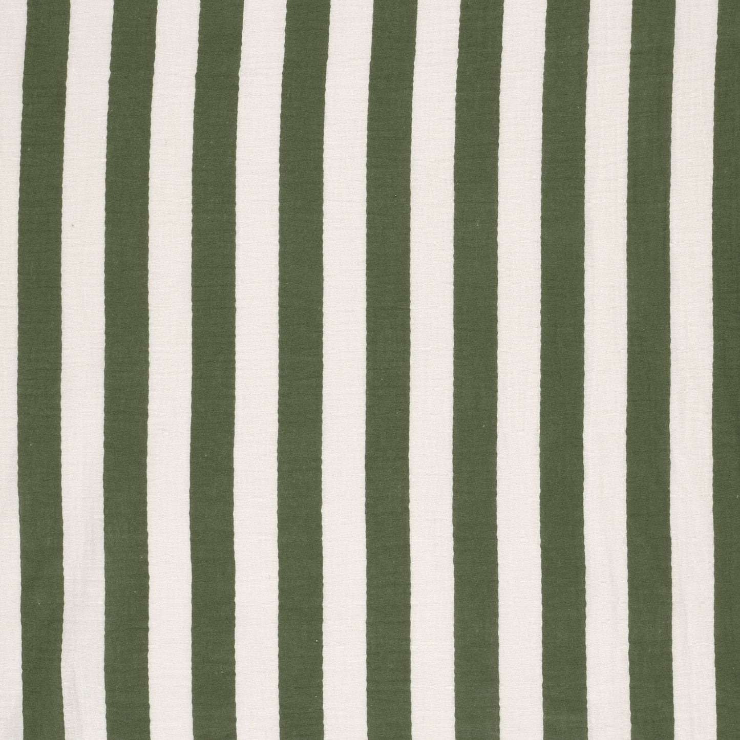 Muselina Bumbac Imprimeu Dungi Alb/Verde Khaki