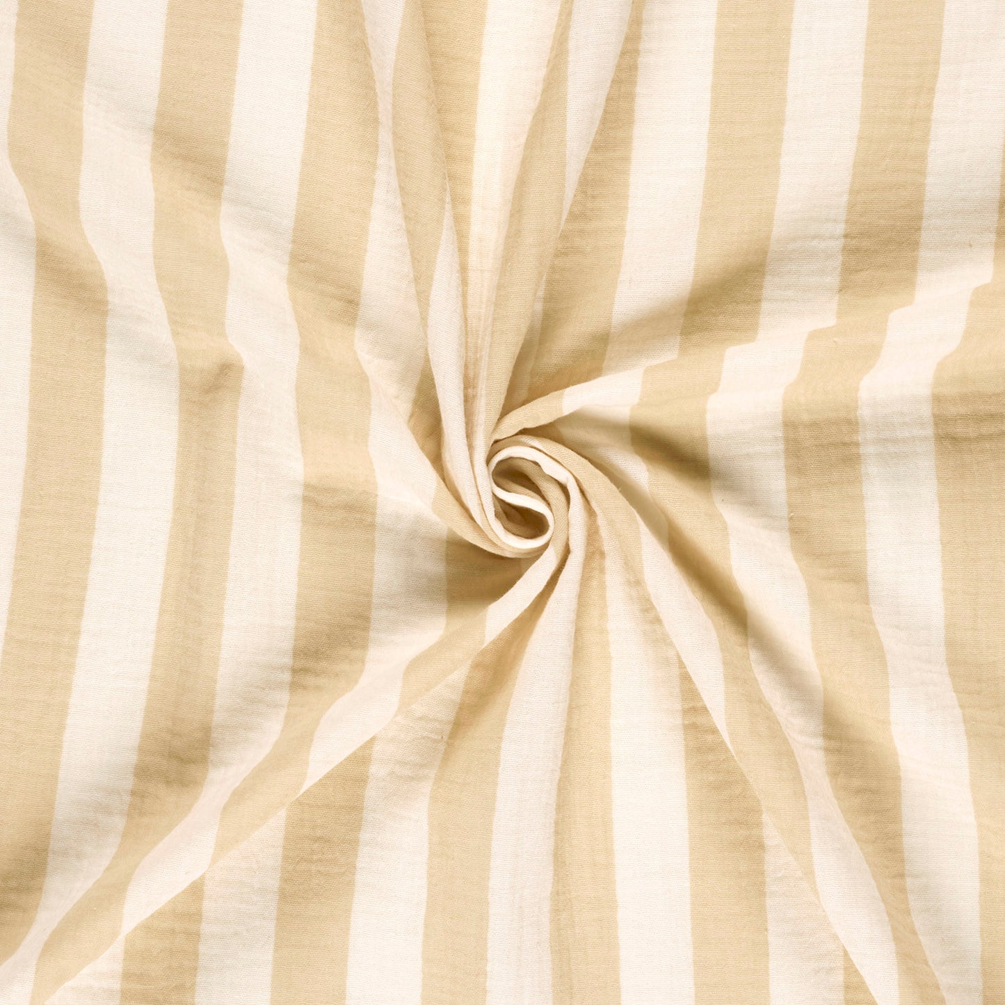Muselina Bumbac Imprimeu Dungi Off White/Galben