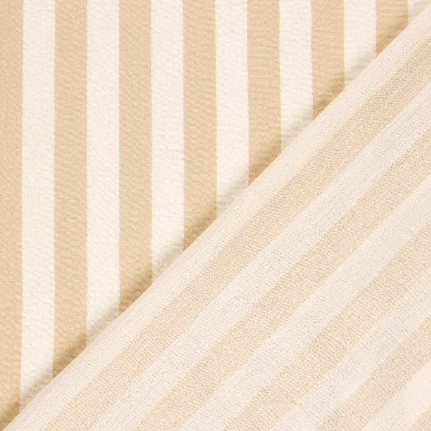 Muselina Bumbac Imprimeu Dungi Off White/Galben