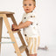 Muselina Bumbac Imprimeu Dungi Off White/Galben