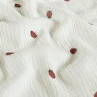 Muselina Bumbac Imprimeu Buburuze Off White