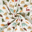 Muselina Bumbac Imprimeu Dinozauri Off White
