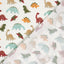 Muselina Bumbac Imprimeu Dinozauri Off White