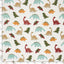 Muselina Bumbac Imprimeu Dinozauri Off White