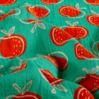 Muselina Bumbac Imprimeu Mere Rosu/Verde Menta
