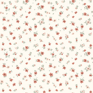 Jerse Bumbac Pointelle Flori Mici Alb Off White