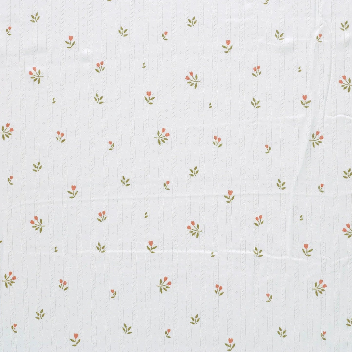 Jerse Bumbac Pointelle Flori Off White