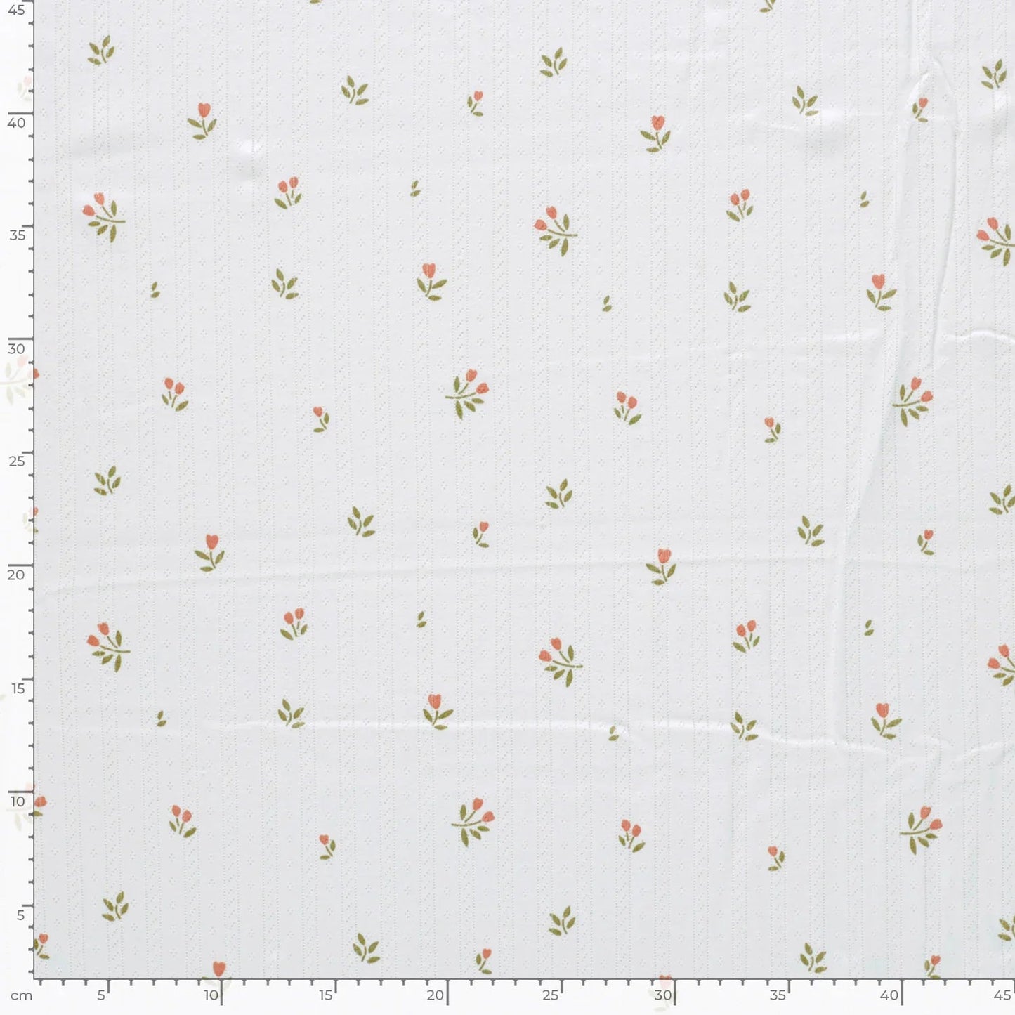 Jerse Bumbac Pointelle Flori Off White