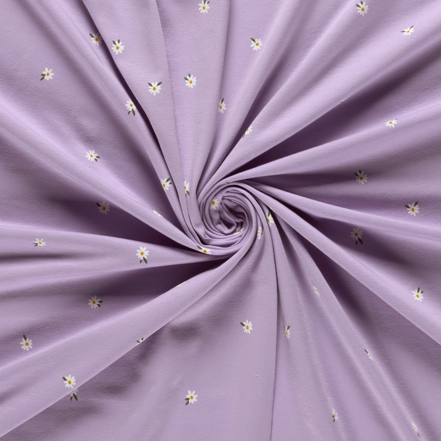 Cotton Jersey Printed Flowers Lila