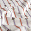 Poplin Bumbac Imprimat Dungi Flori Off White