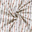 Poplin Bumbac Imprimat Dungi Flori Off White