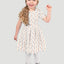 Poplin Bumbac Imprimat Dungi Flori Off White