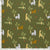 Jerse Bumbac Imprimat cu Animale Verde Khaki