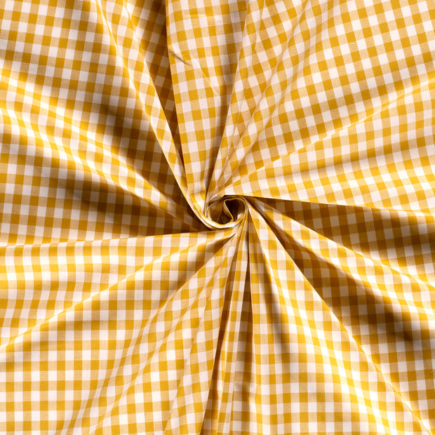 Poplin Bumbac Gingham Ochre 5 mm