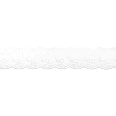 Dantela Madeira Bumbac 42 mm - Alb