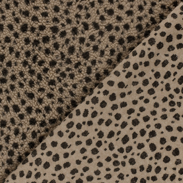 Sherpa Fleece Jacquard Panther Taupe Grey